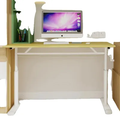 Immagine prodotto di Scrivania regolabile, regolabile in altezza, design multifunzionale, legno + 60×120 cm