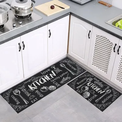 Immagine prodotto di Set di 2 tappetini da cucina, dimensioni 40 x 60 cm e 40 x 120 cm