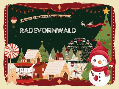 Produktbild von vianmo Holzschild 30x40 cm Weihnachten Grüße RADEVORMWALD