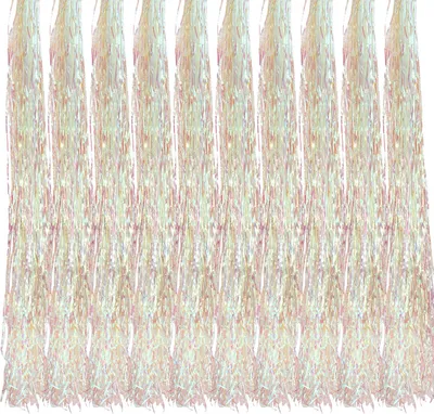 Produktbild von Oblique Unique 10x Lametta Weihnachten Fasching Karneval Party Feier Deko - weiß