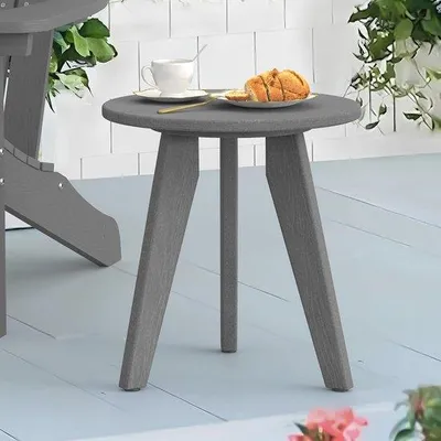 Image de Table d'appoint ronde grise pour salon et jardin