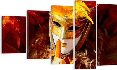 Produktbild von Bild auf Leinwand - Leinwandbild - Venezianische Maske bunt Karneval - 100x60cm - Wand Bild - Wanddeko - Leinwanddruck - Bilder - Kunstdruck - Leinwand bilder - Wandkunst - EG100x60-0420