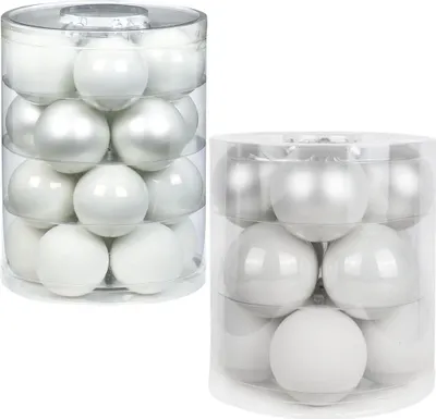 Produktbild von Weihnachtskugeln Set 20 Stk 6cm & 12 Stk 8cm Just White