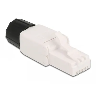 Produktbild von DeLOCK RJ45 Stecker Cat.6A UTP werkzeugfrei, RJ-45, Weiß, Männlich, Gerade, 22/24, 47,4 mm