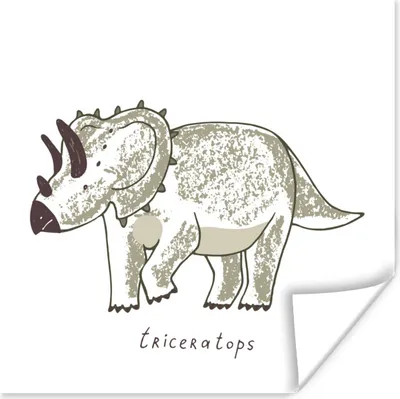 Produktbild von MuchoWow® Poster Kinderzimmer - Triceratops - Dinosaurier - Jungen - Mädchen - Kinder 100x100 cm - Babyzimmer