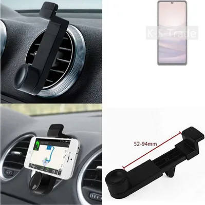 Produktbild von K-S-Trade Lüftungshalterung kompatibel mit Sharp Aquos Sense7 KFZ-Halterung Autohalterung Handy-halterung Lüftungsgitter Lüftungsschlitze Schwarz