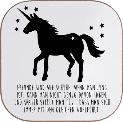 Produktbild von Mr. & Mrs. Panda Untersetzer für Gläser Freunde sind wie Schuhe.... - Weiß - Geschenk, Sterne, Coaster, Pferd, Feen, Glas, Tassen, Pony, Tischuntersetzer, Einhorn, Horn