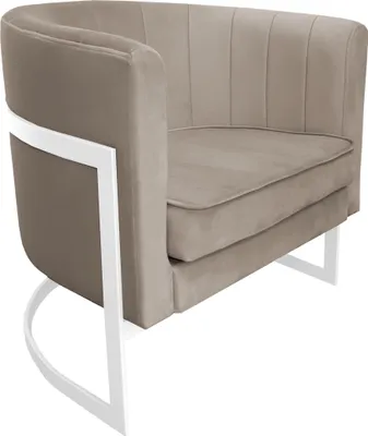 Obrázok produktu pre Kreslo Glamour MG09, biele – elegantné dizajnové kreslo z velúru