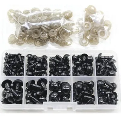 Produktbild von Knaak Sicherheitsaugen Set 100 Stück 6-12 mm Schwarz mit Box