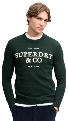 Produktbild von Trui Superdry donkergroen opdruk