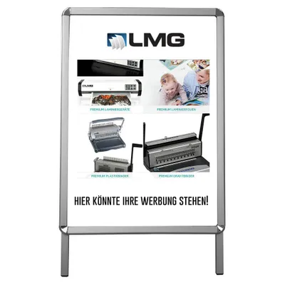 Produktbild von LMG Kundenstopper silber DIN A1 2 Fächer