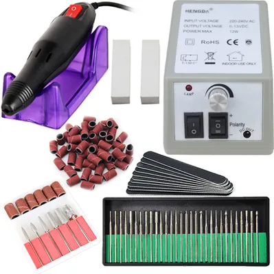 Produktbild von VINGO Elektrisch Nagelfraeser Fraeser Nagelfeile Manikuere Set Schleifhuelsen mit Geringem Rauschen und Vibration 20000 U/Min Grau