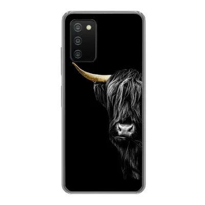 Produktbild von MuchoWow® Handyhülle Schutzhülle Hülle für Samsung Galaxy A03s Schottischer Hochländer - Kühe - Gold Silikon Softcase Handy Hülle - Schutz