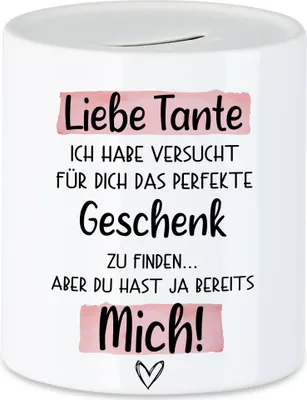 Produktbild von Tante Geschenk Spardose  Mit Spruch Tanti Geschenkidee Geburtstag Nichte Neffe Humor