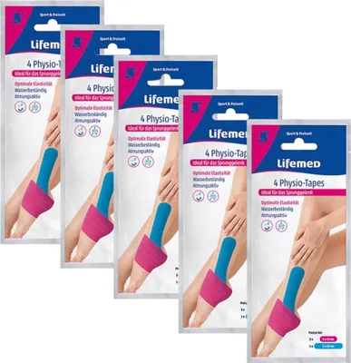 Produktbild von 5x  Lifemed Physio Tapes Fuß - Sprunggelenk 5x 4 Tapes