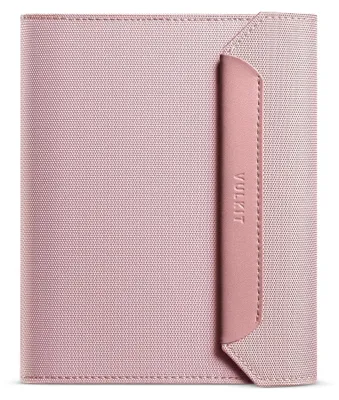 Image de Étui de passeport avec protection RFID, en cuir végane, de couleur rose