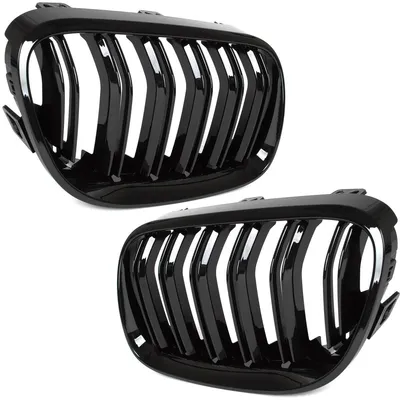 Sportgrill Kühlergrill DOPPELSTEG Schwarz Glanz für BMW 3 E92 E93 ab 2010-2013 – Produktansicht