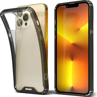 Obrázok produktu pre Puzdro pre Apple iPhone 13 Pro: priehľadný silikónový zadný kryt, čierny rám