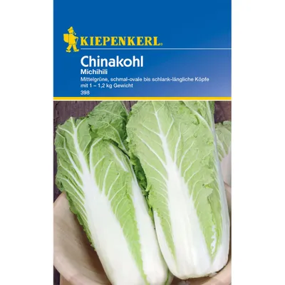 Produktbild von Chinakohl Michihili F1, bildet längliche ovale bis schlank längliche Köpfe, herzhaft würziger Geschmack