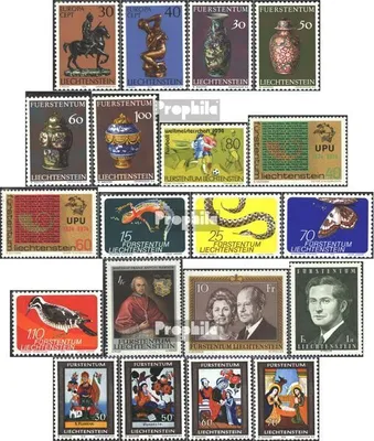 Produktbild von Briefmarken Liechtenstein 1974 Mi 600-619 (kompl.Ausg.) Jahrgang 1974 komplett postfrisch Sondermarken