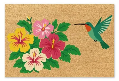Productafbeelding van Deurmat Kolibri "Welkom", 43x76 cm, antislip, geschikt voor binnen- en buitengebruik