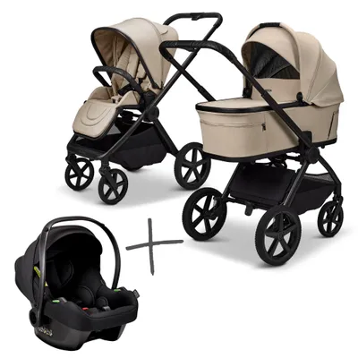 Produktbild von Moon Gio FOLD SET Kombi-Kinderwagen sand inkl. Cosmo Babyschale