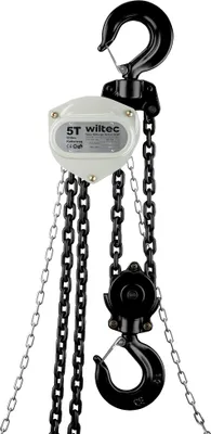 Obrázek produktu pro Řetězový kladkostroj Wiltec do 5 t, robustní ruční řetězový kladkostroj s výškou zdvihu 3 m, zdvihací zařízení s 3 m nosným řetězem, ruční kladkostroj, těžké zdvihací zařízení
