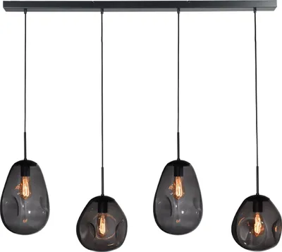 Produktbild von masterlight Pendelleuchte Lava 4-flammig Glas Grau 130x24cm