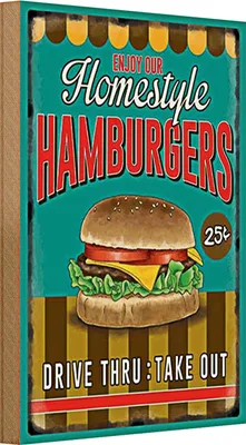 Produktbild von Holzschild Essen 20x30cm Hamburges enjoy our Homestyle