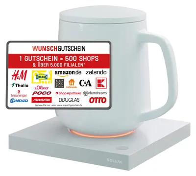 Produktbild von Solum Smart Warmer Tassenwärmer Getränkewärmer inkl 20 € Wunschgutschein