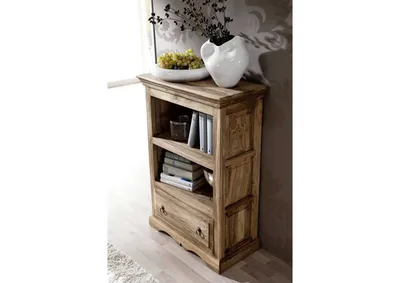 Produktbild von MASSIVMOEBEL24 Regal Sheesham 70x35x100 grau geölt LEEDS #40