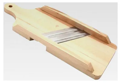 Produktbild von Krauthobel aus Buchenholz – 2 rostfreie Edelstahlklingen – Für Sauerkraut und Gemüse – Handlich und langlebig – Austauschbare Klingen – Traditionelles Küchenwerkzeug – 36 cm