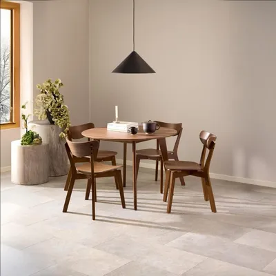 Productafbeelding van Eetkamerstoel Levi Walnut Fineer Mat - Giga Living- Set van 2