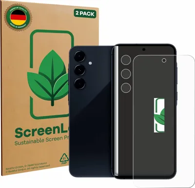 Produktbild von 2x ScreenLeaf Schutzfolie für Samsung Galaxy A35 5G (Display+Kamera) nachhaltiger Displayschutz Display Schutz Folie Klar Transparent