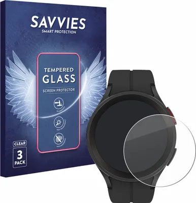 Produktbild von 3x Savvies Schutzglas für Samsung Galaxy Watch 5 Pro Displayschutz 9H Glas klar transparent
