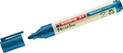Produktbild von Flipchartmarker edding 31 EcoLine nachfüllbar 1,5-3mm blau Packung mit 10 Stück