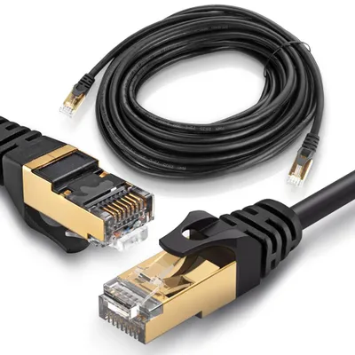 Produktbild von CAT7 Netzwerkkabel Patchkabel Internet Ethernet LAN DSL Netzwerk Kabel 1 - 15mFarbe:Schwarz;Länge:7 m