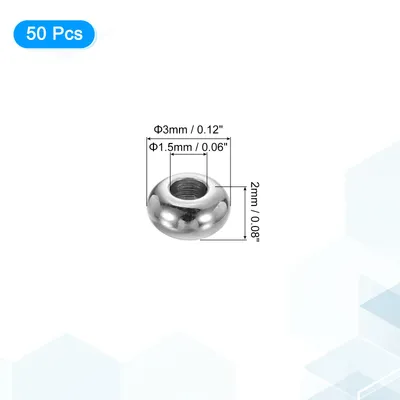 Produktbild von 50 Stš¹ck Perlen Set fš¹r armb?nder,4 mm Edelstahl Flache Runde Perlen Perlen zum Auffdeln Armb?nder Selber Machen£¬Zwischenperlen Bastelperlen fš¹r DIY Armband Bracelet - Silber