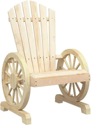 Produktbild von Adirondack-Gartenstuhl aus massivem Fichtenholz, 63 x 62 x 99 cm, mit ergonomischer Sitzfläche und Armlehnen, für Garten, Terrasse und Balkon, belastbar bis 110 kg