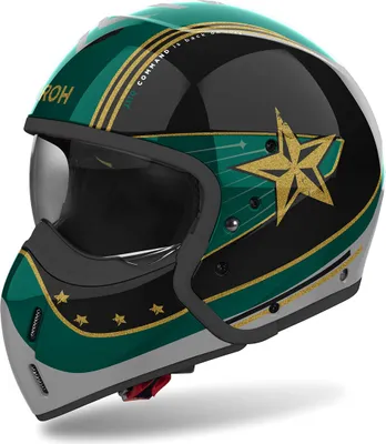Produktbild von Modular Helm AIROH J 110 Command Schwarz Glänzendes Mintgrün größe M