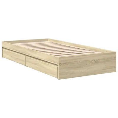 Produktbild von Bettgestell mit Schubladen Sonoma-Eiche 90x200cm Holzwerkstoff