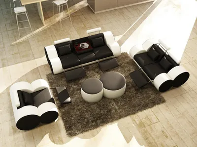 Zdjęcie produktu dla 3 osobowa wielofunkcyjna sofa designerska skórzana kanapa zestaw tapicerki sofy kanapy