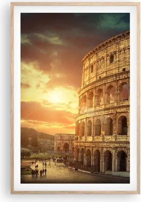 Produktbild von Gerahmtes Poster - Rahmen in heller Eiche - Coloseum Roma Architektur Italien - 61x91,5 cm - Wand Bild - Wanddeko - Wandbilder - Wandposter - Bilderrahmen - Bilder - Kunstdruck - P2NPA61x91-2966