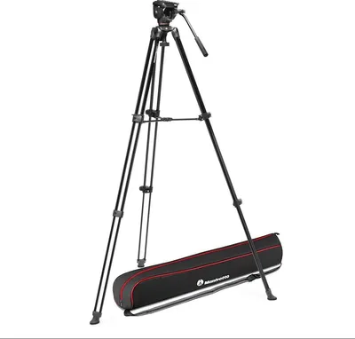 Image de Manfrotto Video Alu avec tête fluide 500X trépied Caméras numériques/film 3 jambe(s) Noir