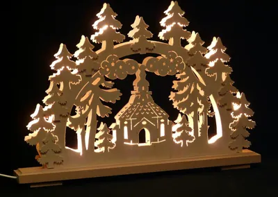 Produktbild von Original Erzgebirgischer Marken Schwibbogen Lichterbogen 50 x 31 cm S50-0_84