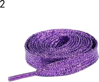 Produktbild von Glitzer-Schnürsenkel | flach | 1 Paar | 110cm | lila