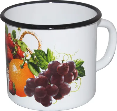Produktbild von l0107 Vitamins Emaille Tasse Becher 1 Liter ca 12cm Durchmesser Sonnenblume / Retro Nostalgie Geschirr