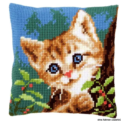 Produktbild von Vervaco PN-0156599 Katze im Baum Kreuzstichkissen