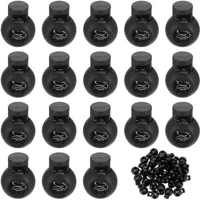 Produktbild von Kordelstopper 1 Loch – 90 Stück – Schwarz – Kunststoff