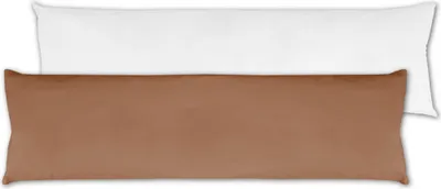 Produktbild von Seitenschläfer Kissenhülle Braun ca. 40x140 cm – Mikrofaser Bezug inkl. Füllkissen, waschbar, für Körperkissen, Füllkissen und Seitenschläferkissen